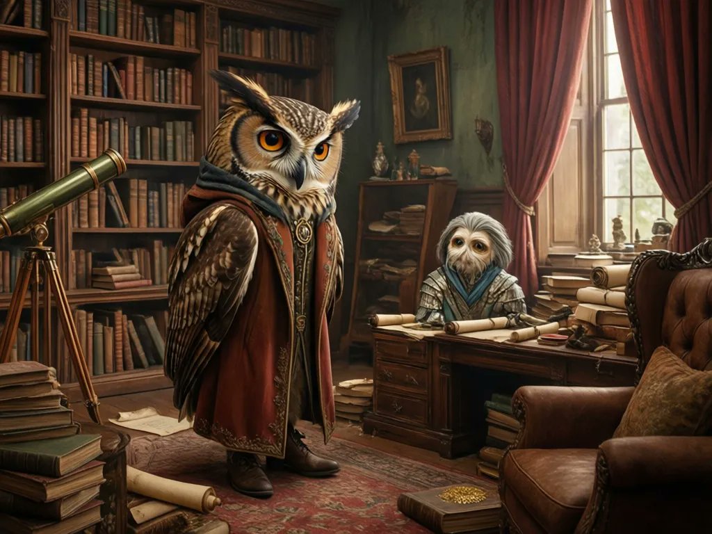 lovely_me0214's tweet photo. In the heart of a grand library, Vera the Owl lovingly tends her collection of ancient books and scrolls. Each tome whispers stories of wisdom and wonder. #LibraryMagic @DataHaven_xyz 黎📚✨ https://t.co/IeRzsLw8l6