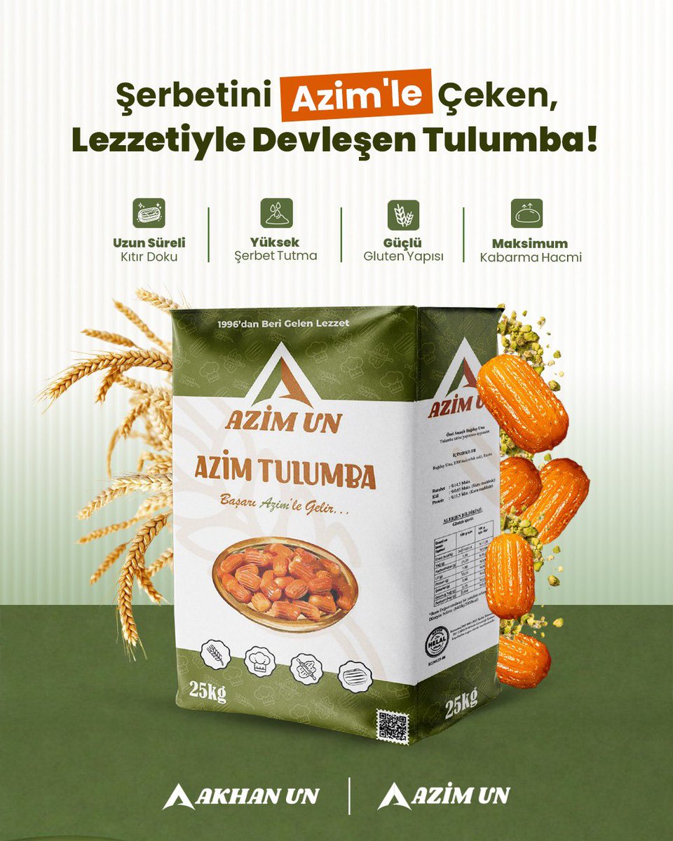 Şerbetini Azim’le çeken, lezzetiyle devleşen tulumba!

Azim Tulumba Unu, güçlü gluten yapısı ve dengeli formülasyonu sayesinde maksimum kabarma ve yüksek şerbet tutma performansı sağlar. 

Uzun süre çıtır dokusunu korur, üretimde istikrarlı sonuç sunar.

#Akhan #Azimun