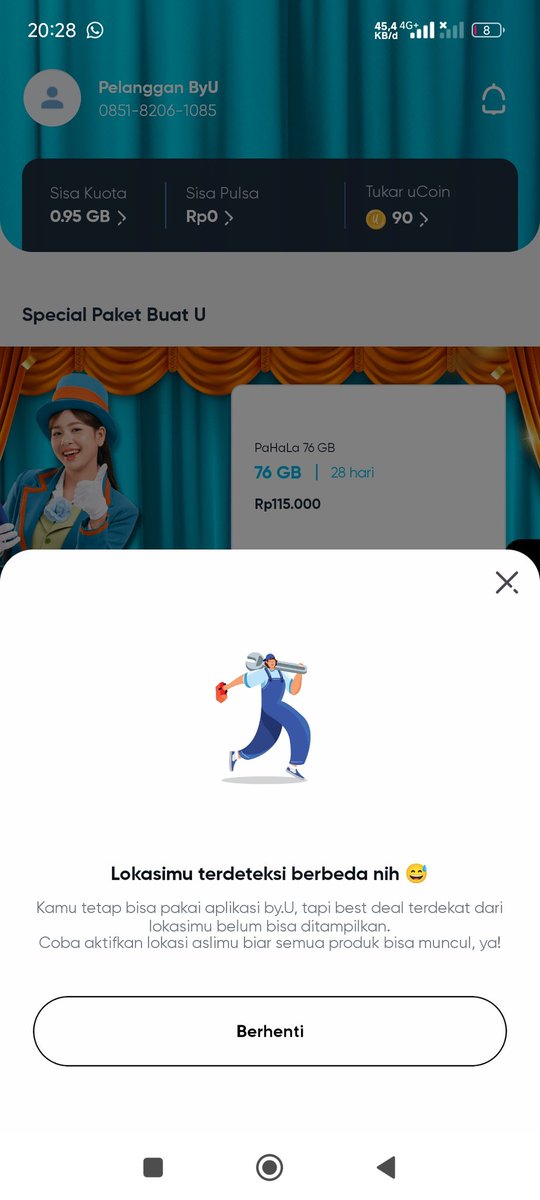 PMasdy's tweet photo. Woi @byu_id kenapa ni akun gw,tolong laaahh,padahal lokasi dah gw nyalain,perizinan udh diizinkan kenapaaaaa https://t.co/N4znTu1mZz