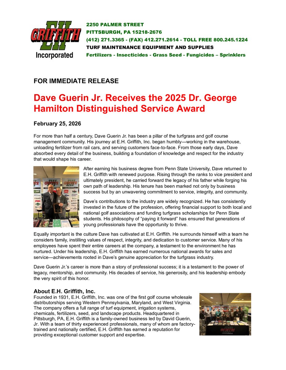 EH GRIFFITH, INC tweet media