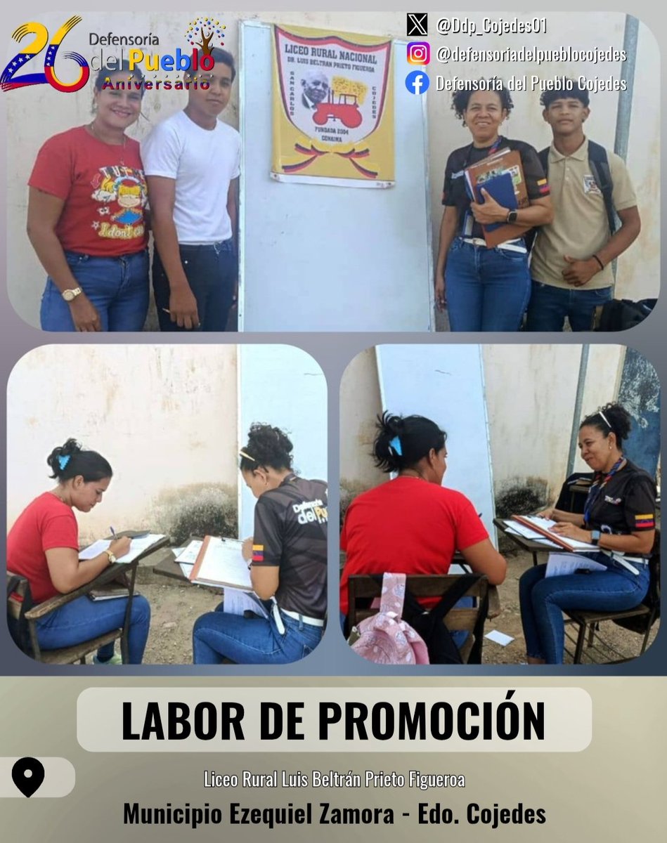 Reunión Interinstitucional: Cronogramas del proceso de formación de los estudiantes postulados para conformar el Programa de Consejos de Asesores de Derechos de los NNA en el Liceo Rural Nacional Bolivariano Dr. Luis Beltrán Prieto Figueroa