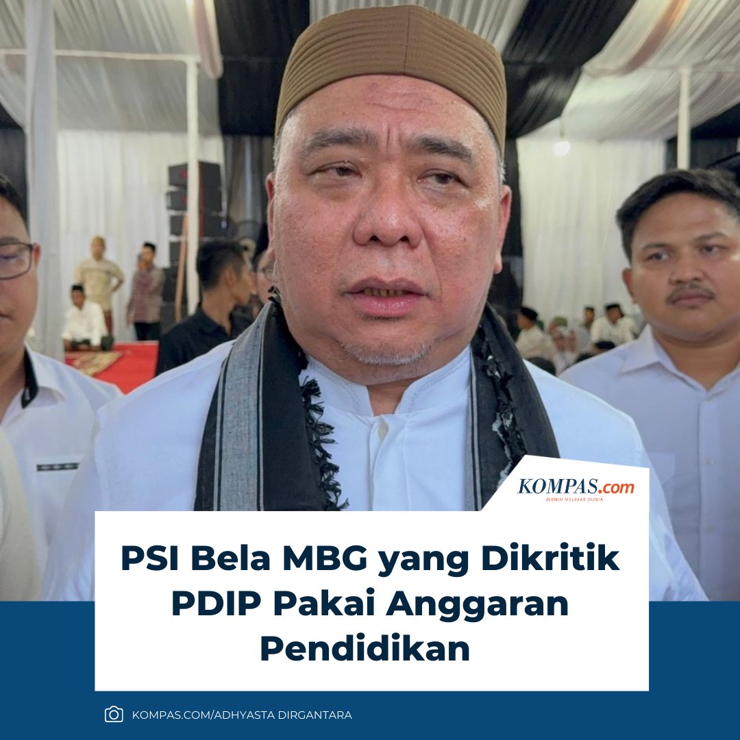 kompascom's tweet image. "Kalau itu kita hentikan, sadar enggak teman-teman PDI-P, bahwa berapa banyak orang yang kemudian hari ini yang akan kekurangan?," kata Ahmad Ali.

Baca di: nasional.kompas.com/read/2026/02/2… 

~WR #MakanBergiziGratis #PSI #PDIP
