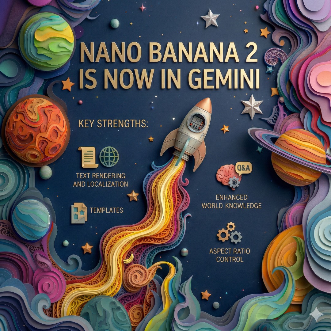 GeminiApp's tweet photo. Nano Banana 2 is here.

Our latest image model gives you the power of Pro at the speed of Flash. You can create images with real-world accuracy, add text in many languages, and bring your wildest ideas to life faster with vibrant lighting, richer textures and sharper details. 🧵