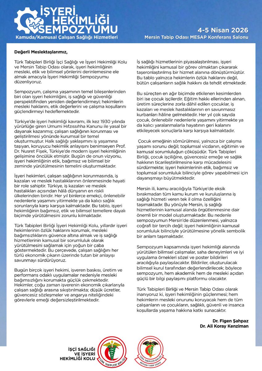 TTB_isih's tweet photo. 4-5 Nisan’da Mersin’de alanımıza ilişkin çok önemli şeyleri hep birlikte konuşacağız, ilgili herkesi bekliyoruz https://t.co/yfUqHbLFT6