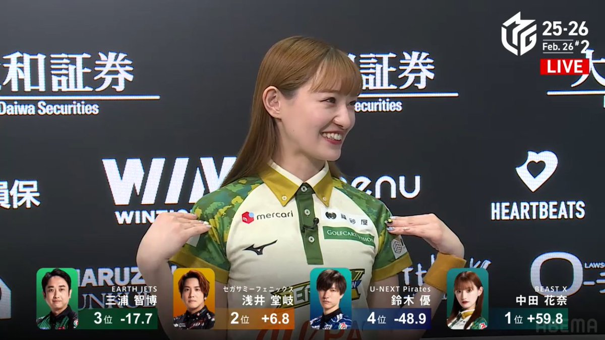 大和証券 #Mリーグ 25-26 レギュラー#266 2/26 麻雀ch 第2試合 結果 1