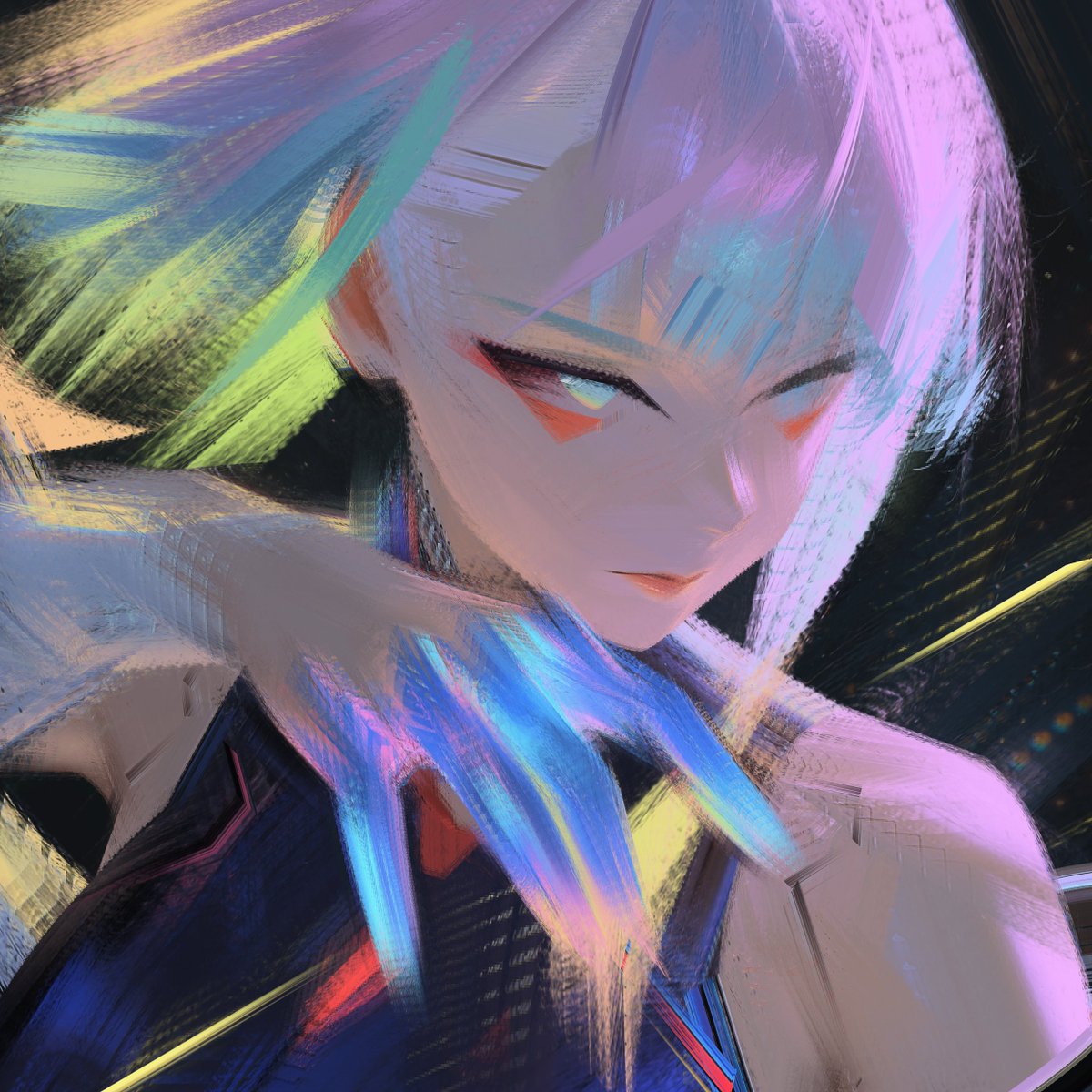 Stay sharp like Lucy and her Monowire. ⚡

Fanart by <a href="/Nyte_Tyde/">Nyte</a>