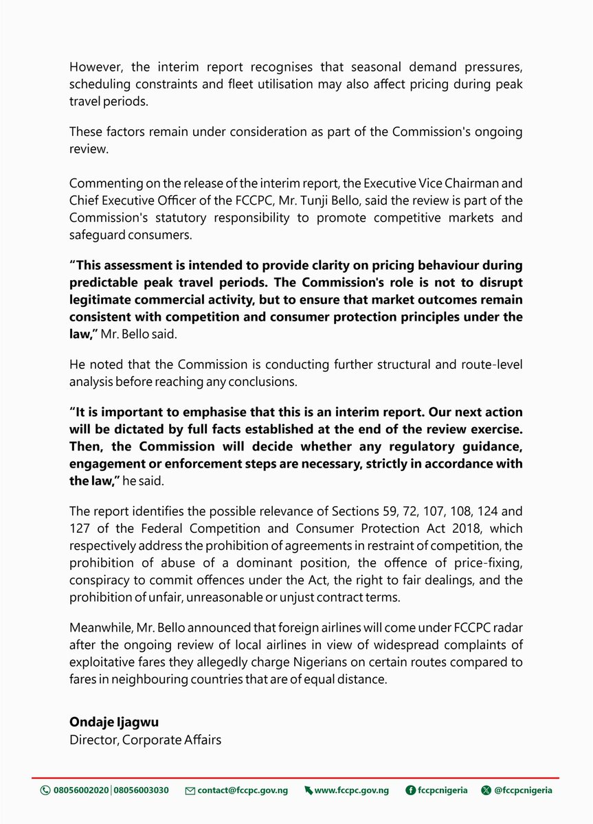 FCCPC Nigeria tweet media