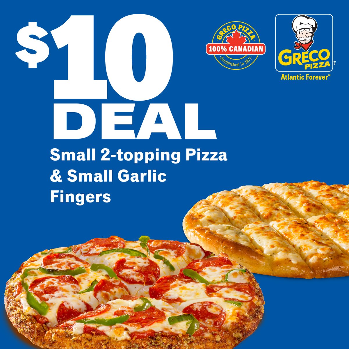$10 and totally worth it! 📷📷
Grab a Small 2-Topping Pizza + Small Garlic Fingers for the perfect combo meal.
Quick, tasty, and ready when you are.
Treat yourself to this delicious deal today — its snack time done right! 📷