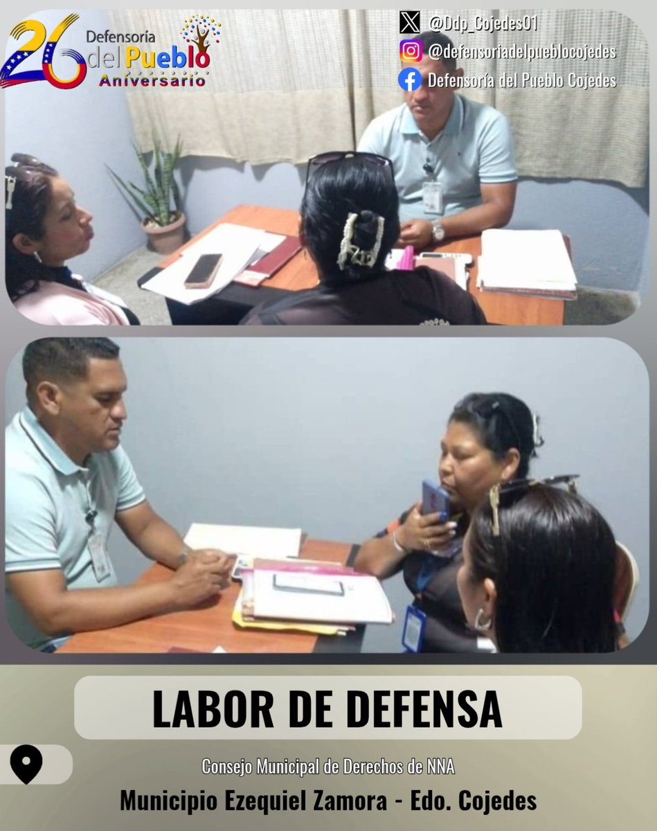 Con autorización de la Defensora Delegada Dra. Corina Lago, Defensora III, Edith Terán, y Asistente al defensor Franyana López se trasladan al Consejo de Protección de niños, niñas y adolescentes del municipio Ezequiel Zamora.