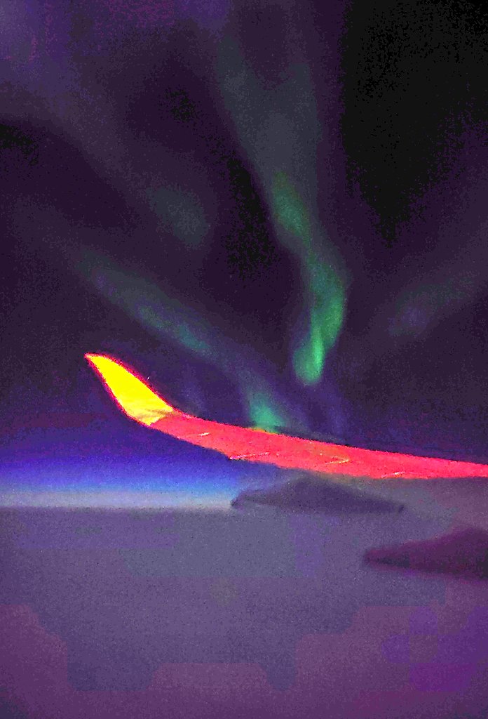 予想外の初アラスカ経由！ そしてオーロラのサプラーイズがあって感激