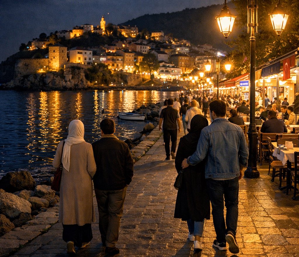 bugiller_'s tweet photo. “Bartın’da iftardan sonra ne yapılır?” 
#Gün1

📍 Amasra Sahilinde Gece Yürüyüşü
İftardan sonra deniz havası gibisi yok. https://t.co/3XPPWkXxeG
