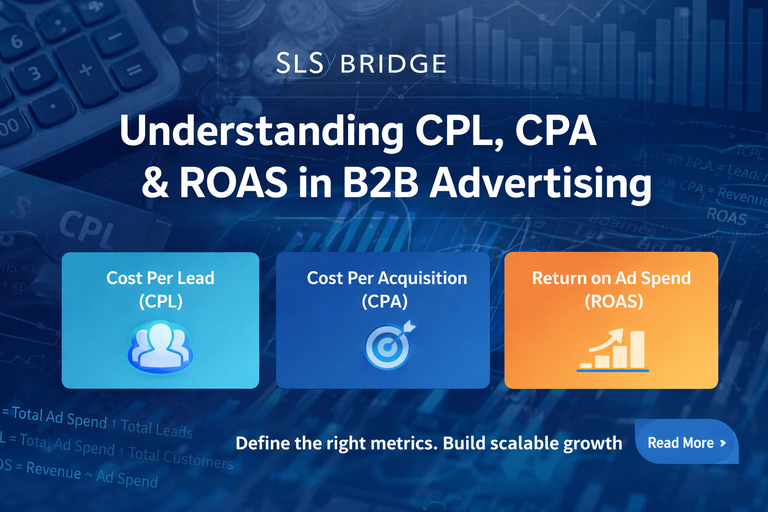 SLSBridge002's tweet photo. Most B2B ad campaigns fail because they focus on the wrong metric.

Learn how CPL, CPA &amp; ROAS should work together 👇
 https://t.co/eKjKtXF1K5

#B2BMarketing #PaidAds https://t.co/LN5fKLKxrp