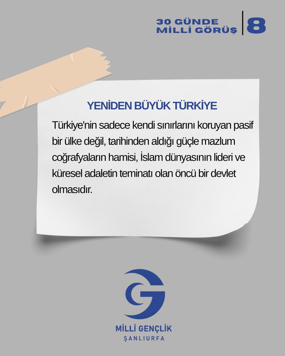 MGDurfa's tweet photo. #30gündemilligörüş | 8

👉🏻 Yeniden Büyük Türkiye

Türkiye'nin sadece kendi sınırlarını koruyan pasif bir ülke değil, tarihinden aldığı güçle mazlum coğrafyaların hamisi, İslam dünyasının lideri ve küresel adaletin teminatı olan öncü bir devlet olmasıdır.
 
@ozvatan_ahmet 
@NebiKaplan63 
@milligenclikmgd