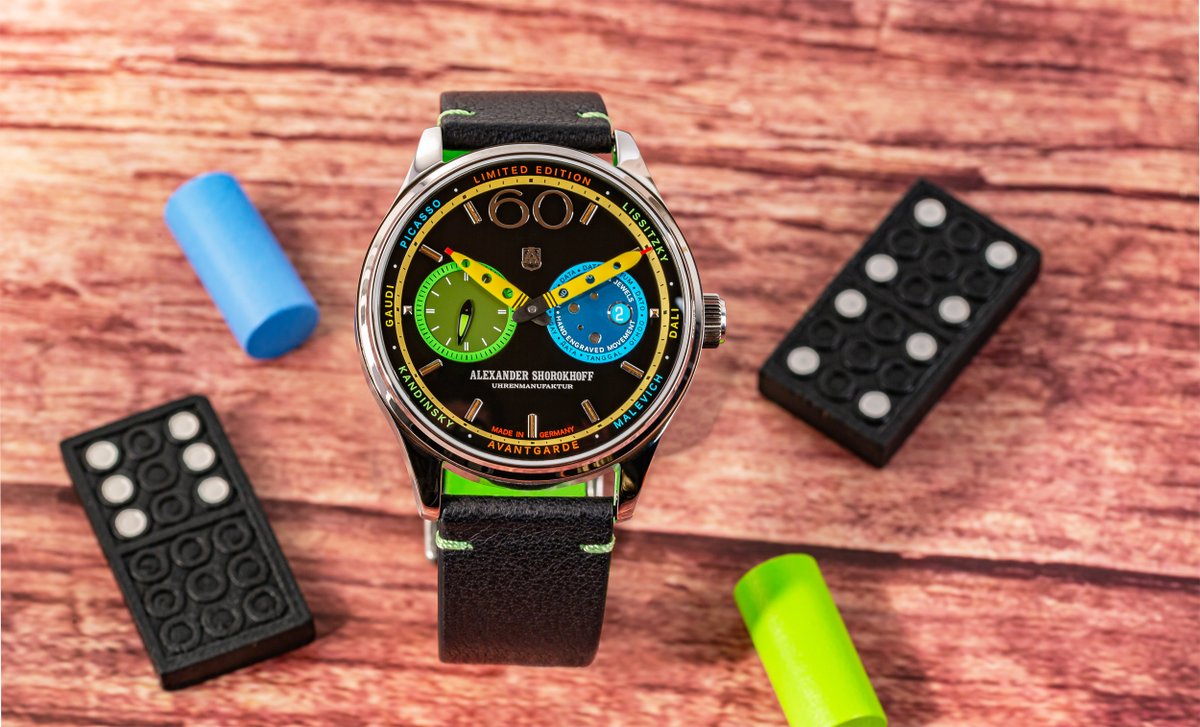 NEW! NOW ONLINE: KARANDASH

Long awaited and finally here: the KARANDASH! With bold design, striking color accents, and a clear avant-garde style, it truly steals the show. Available with two different straps. Only 9 of 50 pieces left! 
alexander-shorokhoff.com/en/boutique/ka… #artonthewrist