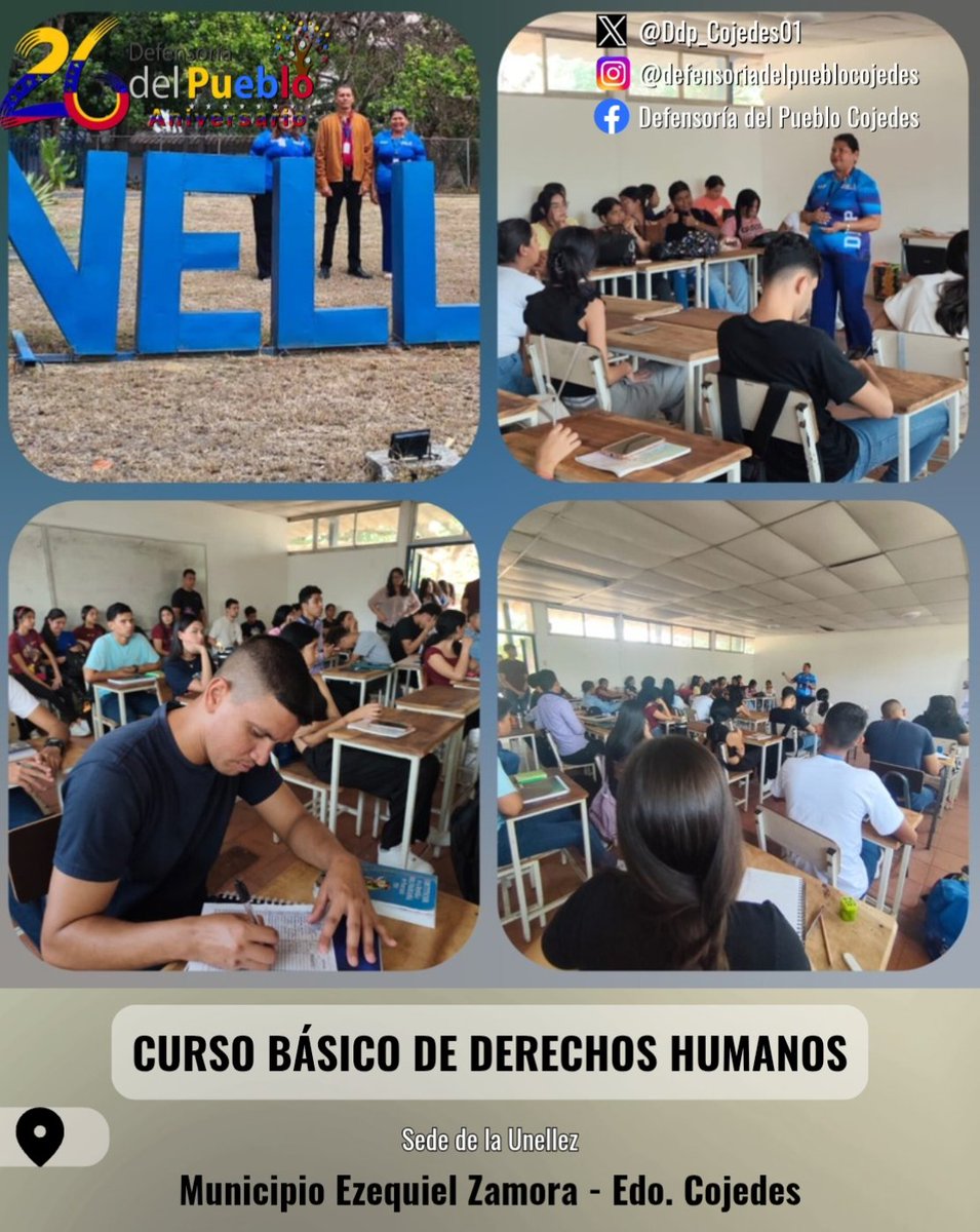 En el Marco del 26 Aniversario de la Defensoria del Pueblo, se realiza Labor de Promoción a través de Curso Medio cuyas temáticas desarrolladas fueron: *Atribuciones de la Defensoria del Pueblo, *Derecho de la Familia, *Derechos de las personas con Discapacidad, etc.