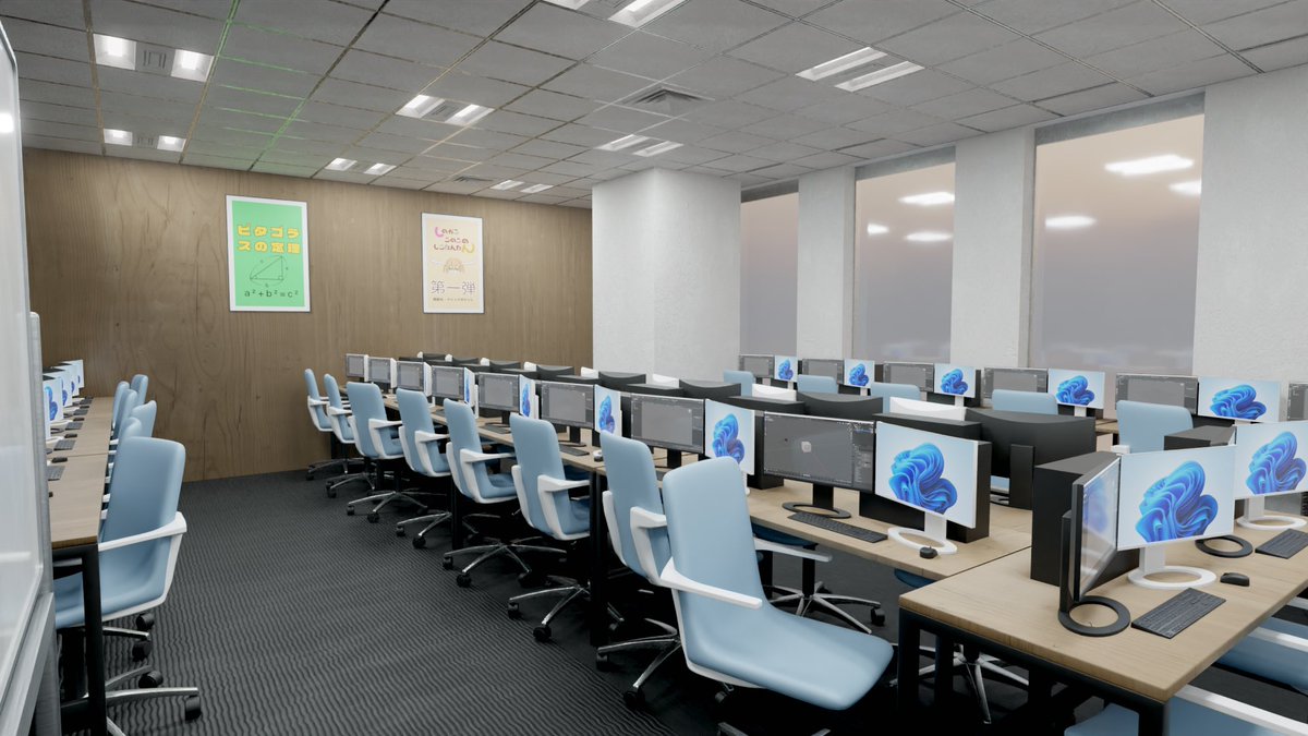 もう卒業のクラスを3DCGで再現中(´・ω・｀) 画面の間違い探ししてみて