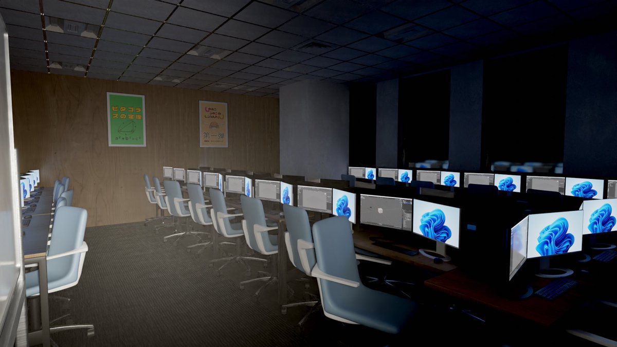 もう卒業のクラスを3DCGで再現中(´・ω・｀) 画面の間違い探ししてみて