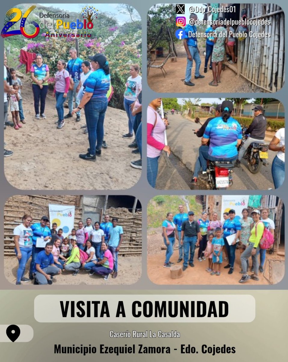 En el marco de la Promoción y Divulgación de los Derechos Humanos, los Defensores Edith Terán y Rubén Ruíz efectuaron Visita a la Comunidad La Casalda, dónde impartieron charlas sobre Atribuciones de la Defensoría del Pueblo Resolución de Conflictos y Derechos Humanos de NNA