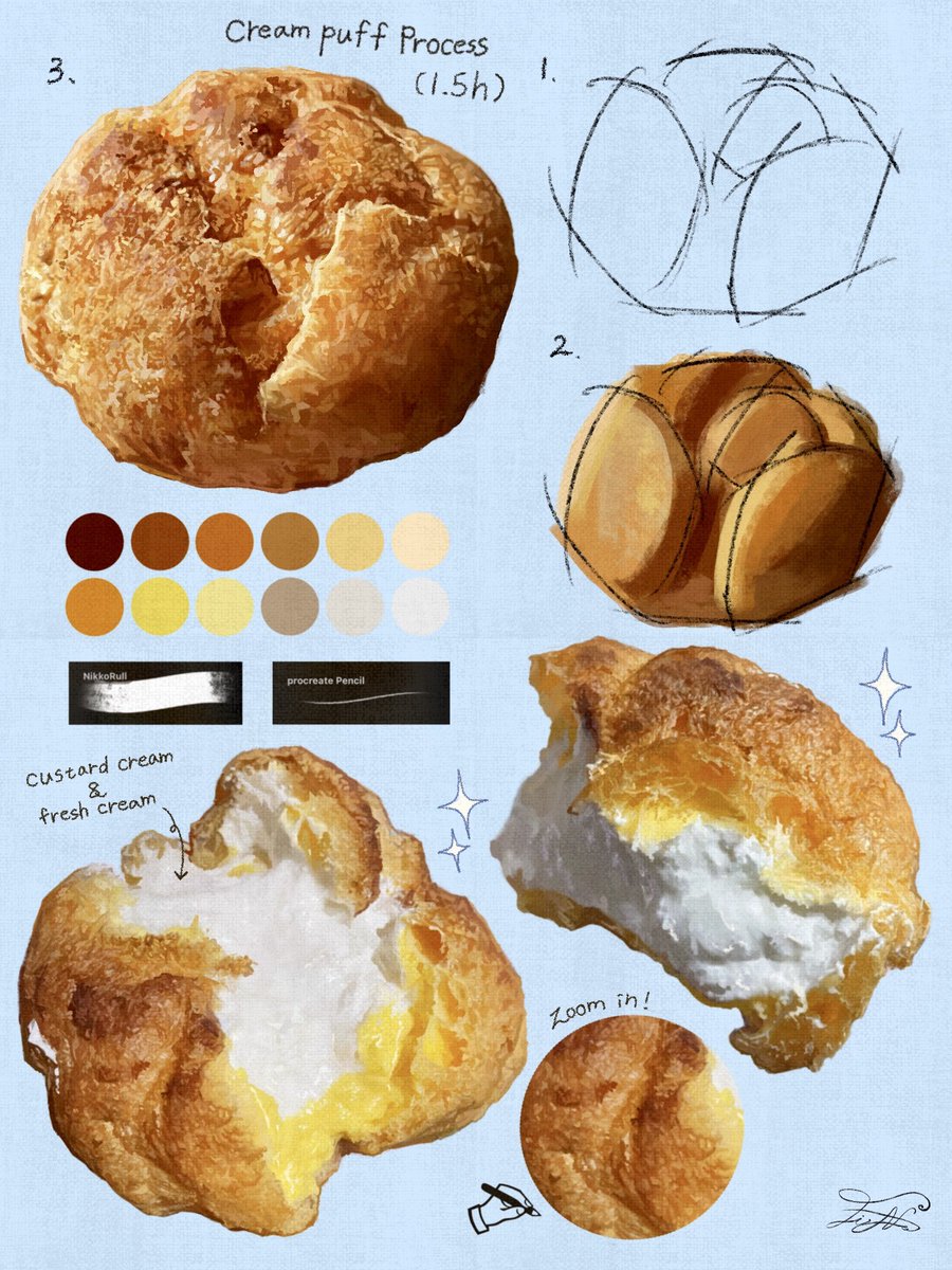 Drawing cream puff✍️🎨