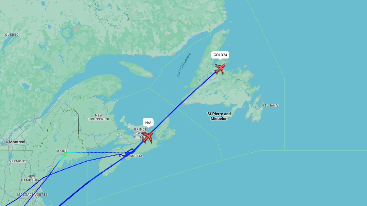 EISNspotter's tweet photo. KC-46 #GOLD73-74 & KC-135 #GOLD82/87/88 are out on Coronet East 044 with "MO" F-15E #TABOR11 (x6) & #TABOR21 (x6) from Seymour Johnson AFB, where they arrived on Tuesday. KC-135 #GOLD75-76 & #GOLD85-86 from RAF Mildenhall will join up around 50W. https://t.co/o74B3JQP0u