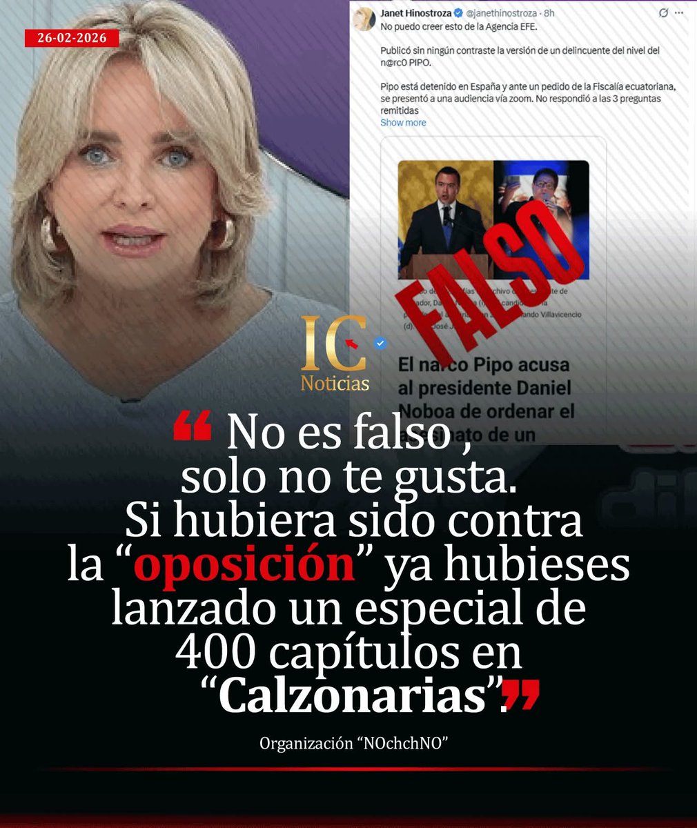 🇪🇨🇪🇨🇪🇨 DIFUNDE ‼️ 

Le dolió tanto LA VERDAD que ha sido difundida por <a href="/EFEnoticias/">EFE Noticias</a>  que ahora dice que todo es falso!

Pero a Salcedo si le creyó. LA DOBLE MORAL de ella.
