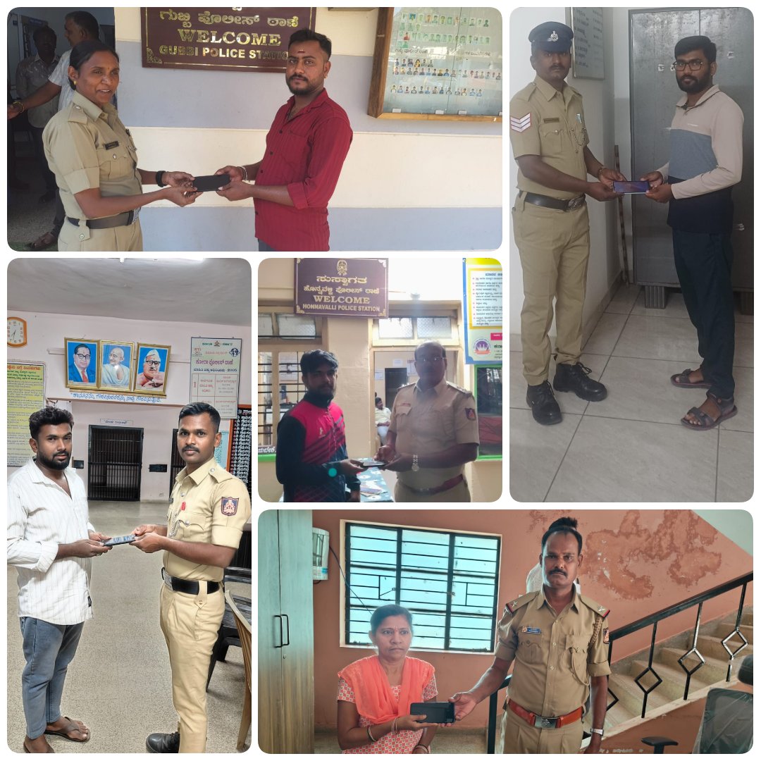 SPTumkur's tweet photo. ನಮ್ಮ ತುಮಕೂರು ಜಿಲ್ಲೆಯ ಪೊಲೀಸ್ ಠಾಣಾ ವ್ಯಾಪ್ತಿಗಳಲ್ಲಿ ಕಳೆದು ಹೋಗಿದ್ದ #HonnavalliPS #NEPS #GubbiPS ನ ತಲಾ 01 #KoraPS ನ 02 ಮೊಬೈಲ್ ಫೋನಗಳನ್ನು #CEIR ಪೋರ್ಟಲ್ ಮೂಲಕ ಪತ್ತೆ ಮಾಡಿ ವಾರಸುದಾರರಿಗೆ ಹಿಂದಿರುಗಿಸಲಾಗಿರುತ್ತದೆ.
#TumakuruDistrictPolice
#LostMobileTraced
#CEIRPortal
@venkatashok
@KarnatakaCops