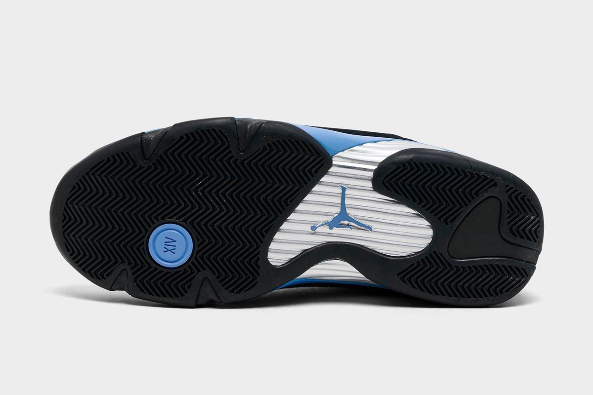 insanesneaker's tweet photo. RETAILER LOOK: Air Jordan 14 “Black/University Blue” (2026) 🥶

• March 21st
• $210 https://t.co/aOYE6YzRSR