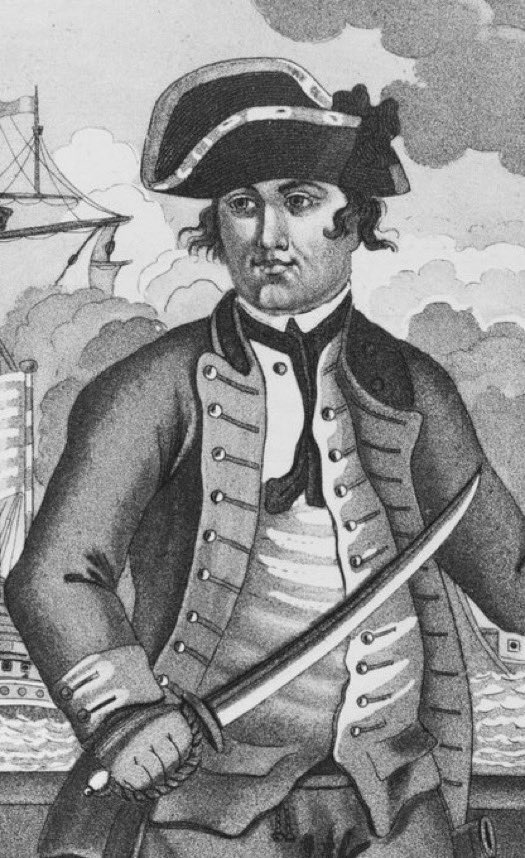 OTDRhodeIsland's tweet photo. FEBRUARY 26 1802: Esek Hopkins, slave ship captain, &amp; 1st Commodore of @USNavy, died in Providence. Hopkins captained the Brown brother's vessel Sally in 1765 that resulted in the death of 109 of 196 enslaved Africans. In 1772, he was tried for torturing British prisoners. #OTD https://t.co/aHGwI3R1WJ