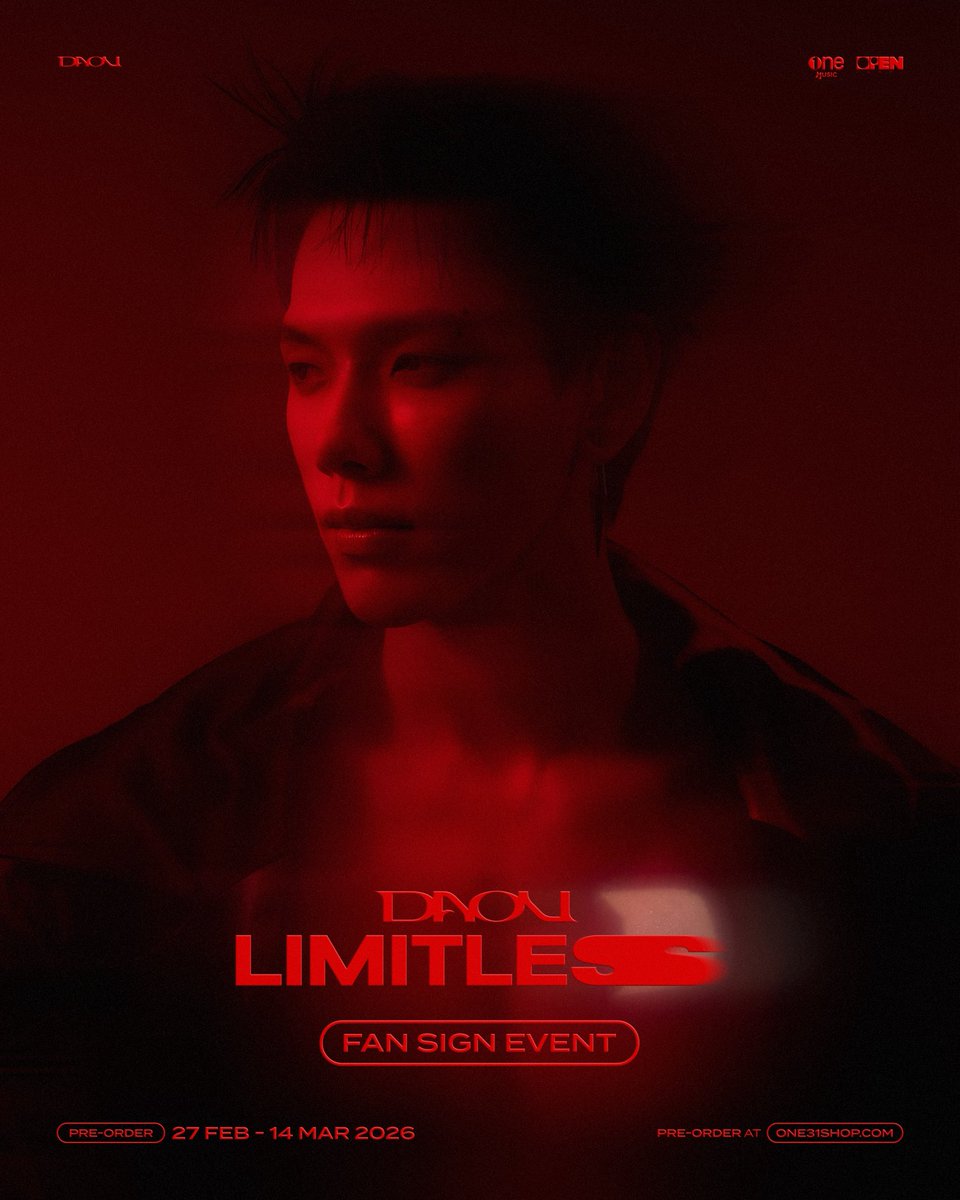DAOU 'LIMITLESS' FANSIGN EVENT

📌 รายละเอียดและข้อปฏิบัติ
สำหรับการเข้าร่วมกิจกรรม FANSIGN

Pre-Order DAOU ‘LIMITLESS’ BOXSET EP ALBUM ภายในวันที่ 27 ก.พ. - 14 มี.ค.นี้
เพื่อลุ้นสิทธิ์เป็นผู้โชคดี 150 ท่าน ได้ทาง : one31shop.com 
______

📌 EVENT DETAILS &amp; GUIDELINES