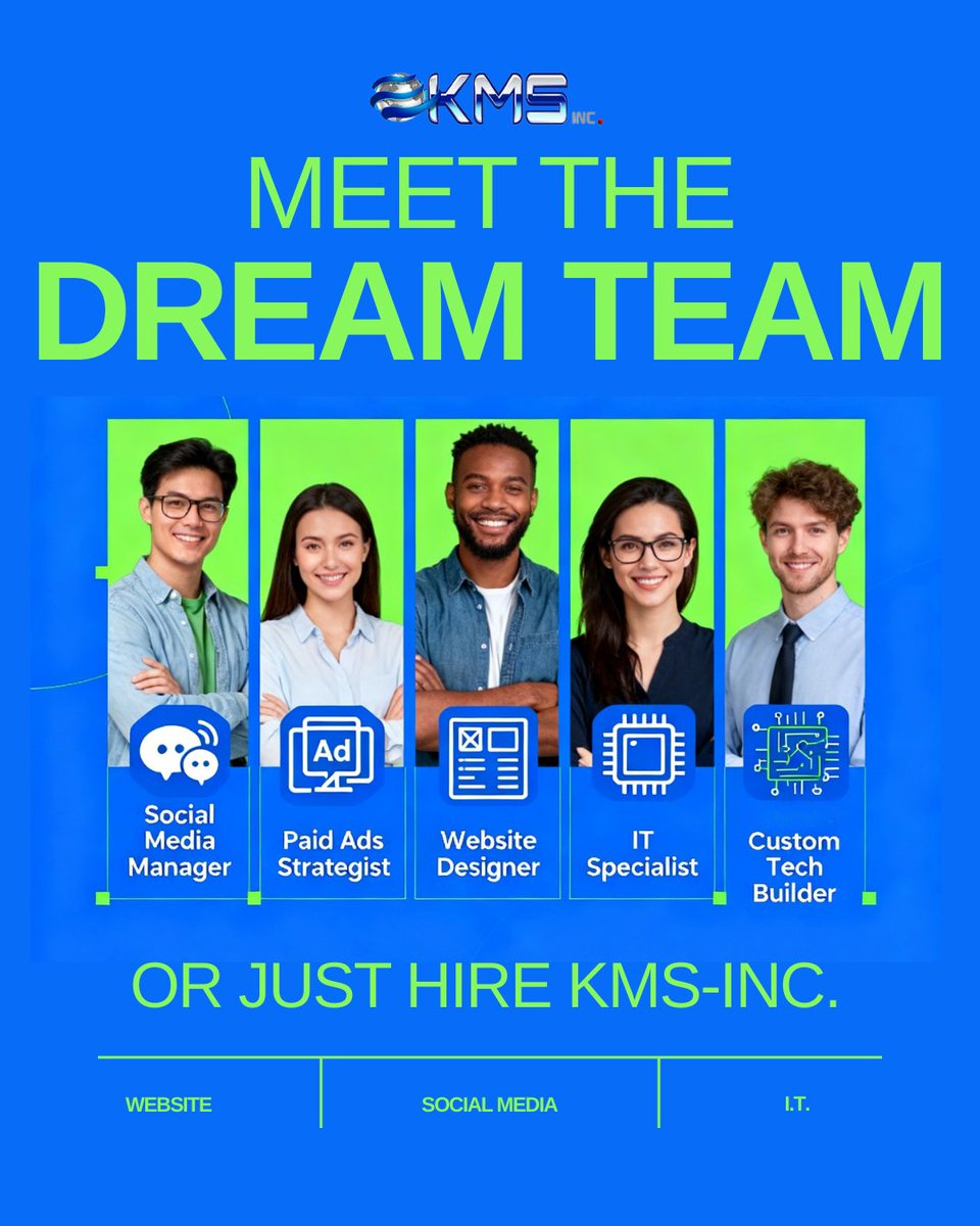 kmsolutionsAL's tweet photo. To scale your business properly, you need all five.
That’s five salaries. Five systems. Five moving parts. Or one team that does it all. We provide complete digital support tailored to your business goals — without the overhead of hiring in-house.
https://t.co/LjGejOJa5T https://t.co/SND7BSpl2n