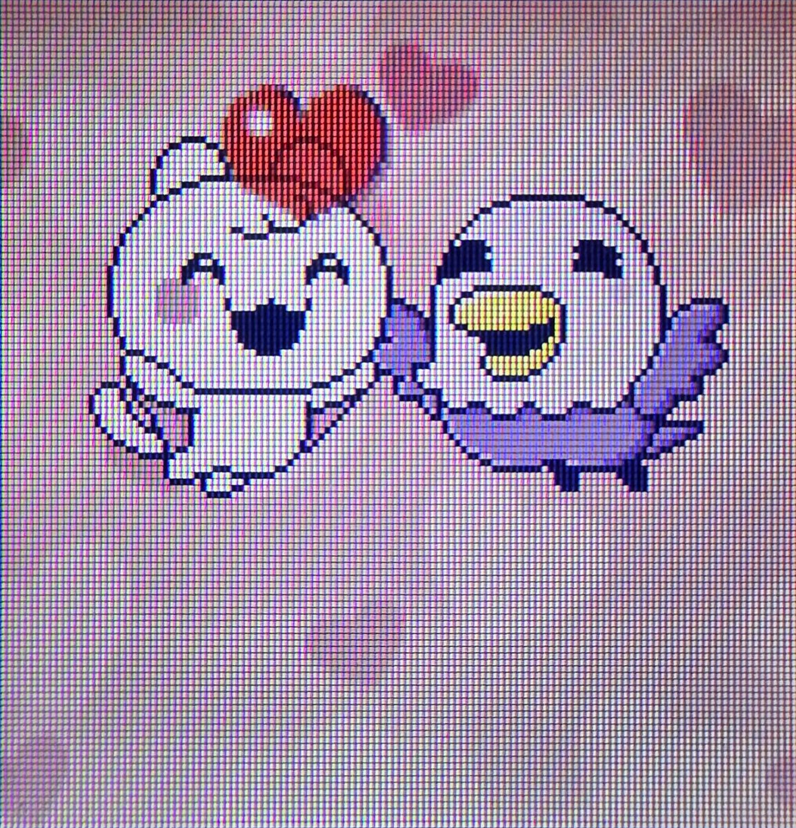 られてる　白　ほとけ もんがっちとブリードして驚きの白さ #たまパラ #たまごっちパラダイス