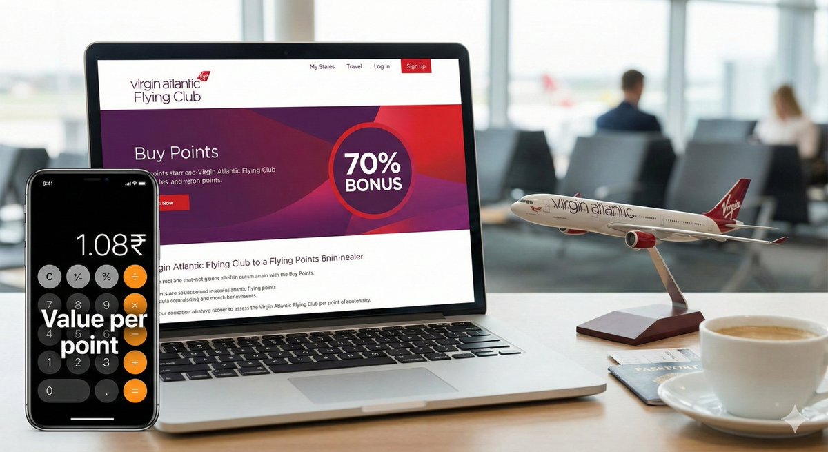 ameyakarve's tweet photo. Virgin Atlantic has an offer for up to a 70% bonus when you buy Flying Club points through March 31, 2026.

Buy points here at upto Rs. 1.08 per point: https://t.co/Ggy5Of4iED

For travelers in India, this provides a practical path to several high-value redemptions:
- India to London: As low as 6,000 points (Economy).
- India to Vietnam: 11.5k points.
- Europe (AF/KLM): 15k points (Economy).

Amex is currently the only credit card partner in India, making it difficult to earn points in large volumes through spending alone. 

This bonus is a strategic way to top up for these sweet spots.