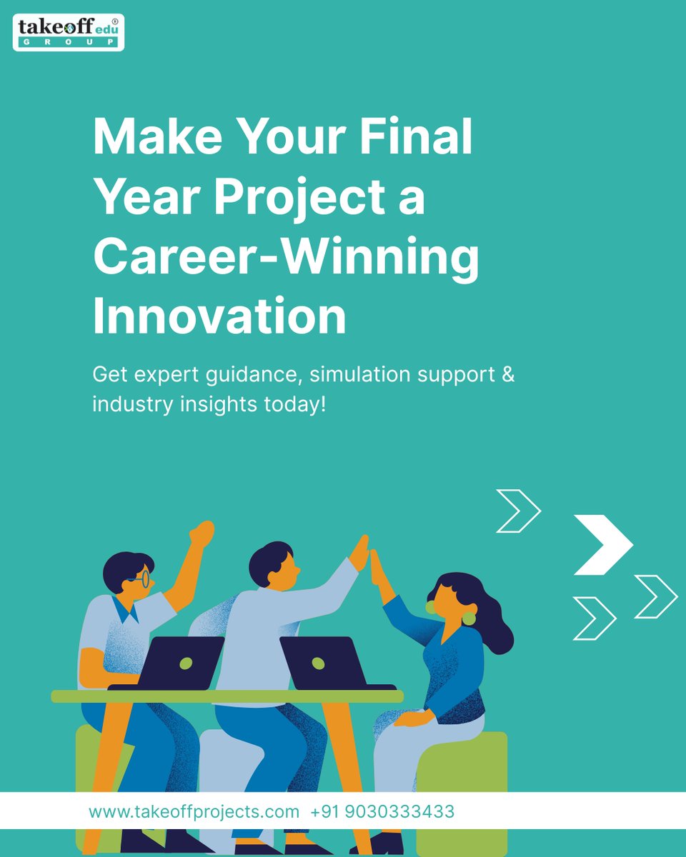 takeoffedugroup's tweet photo. EEE final year project planning? ⚡
Build smart, industry-ready innovations with expert guidance.
📞 +91 9030333433
🌐 https://t.co/A0S4Gi49Lu

#EEEProjects #ElectricalEngineering #FinalYearProject #ProjectSupport #TakeoffEduGroup https://t.co/xiPw6ovqx8