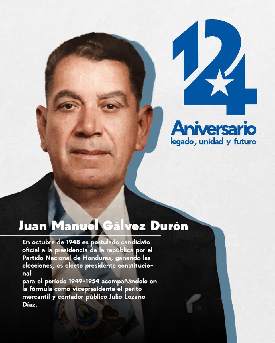 PNH_oficial's tweet photo. Conmemoramos 124 años del Partido Nacional de Honduras 🇭🇳💙
Un legado histórico que ha marcado el rumbo del país, recordando figuras como Juan Manuel Gálvez Durón y su aporte a la nación.
Seguimos firmes en nuestros principios: legado, unidad y futuro.
#124AniversarioPNH #Honduras