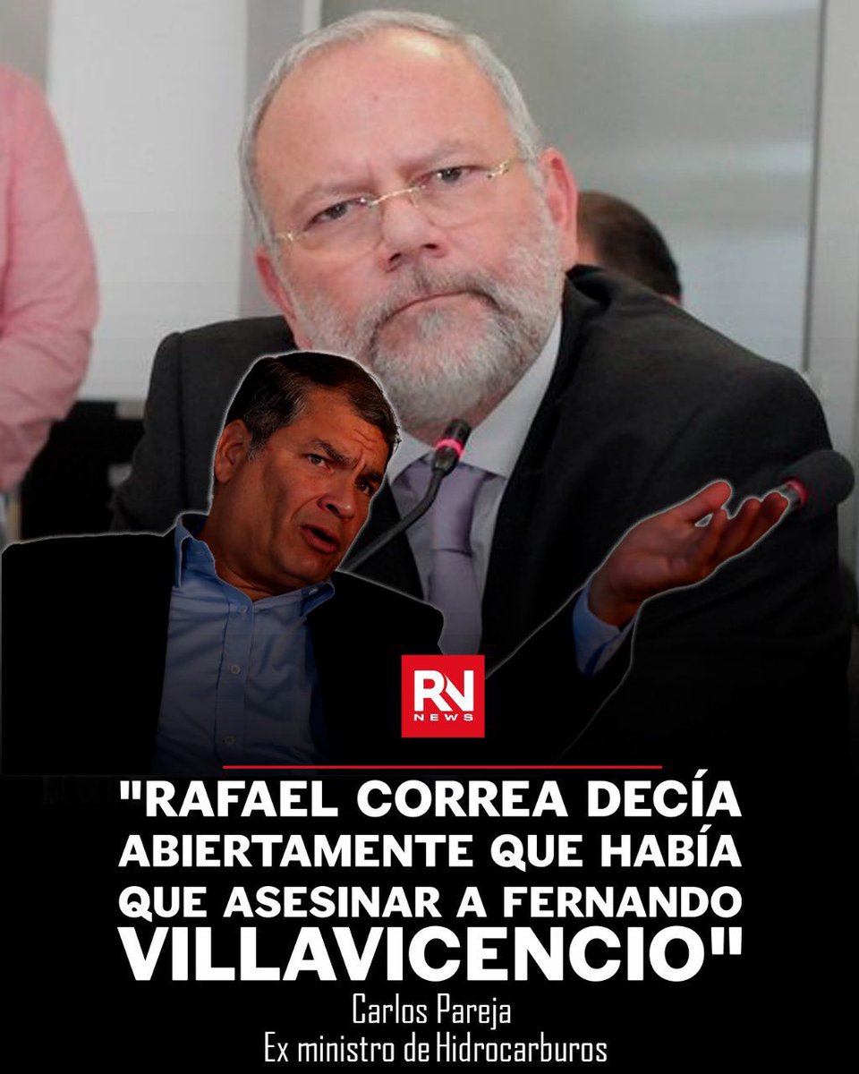 🔴 #Urgente "RAFAEL CORREA ACTUÓ COMO UN CRIMINAL"

"Rafael Correa decía abiertamente que había que asesinar a Fernando Villavicencio", manifestó el ex ministro de Hidrocarburos, Carlos Pareja Yannuzzelli.