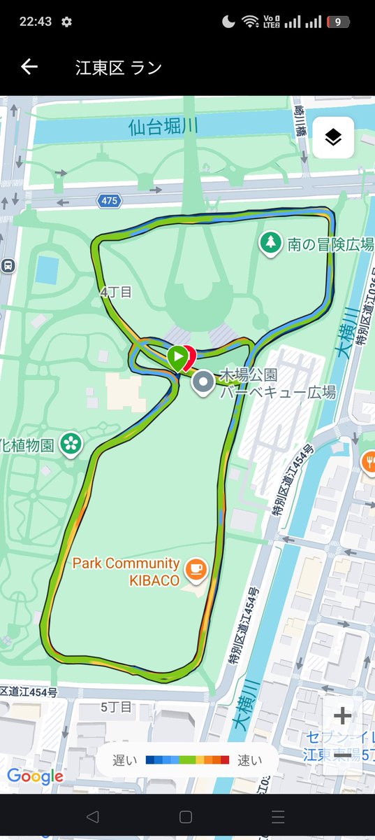 kiba_run's tweet photo. 今日のコースとペース
※通常は4`15です! https://t.co/XZ3JNf7LTC