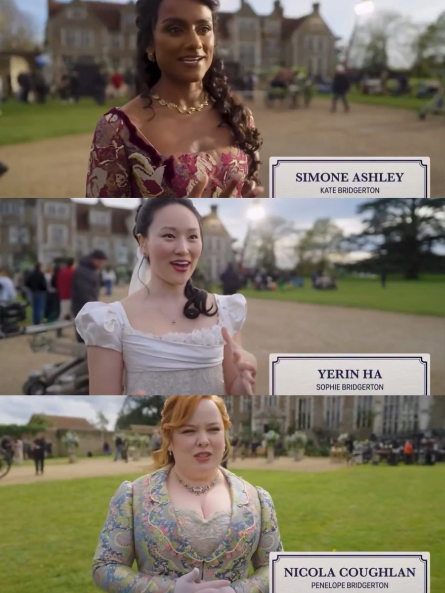 abridgertonlove's tweet image. kate, sophie &amp;amp; penelope bridgerton 😭🤍