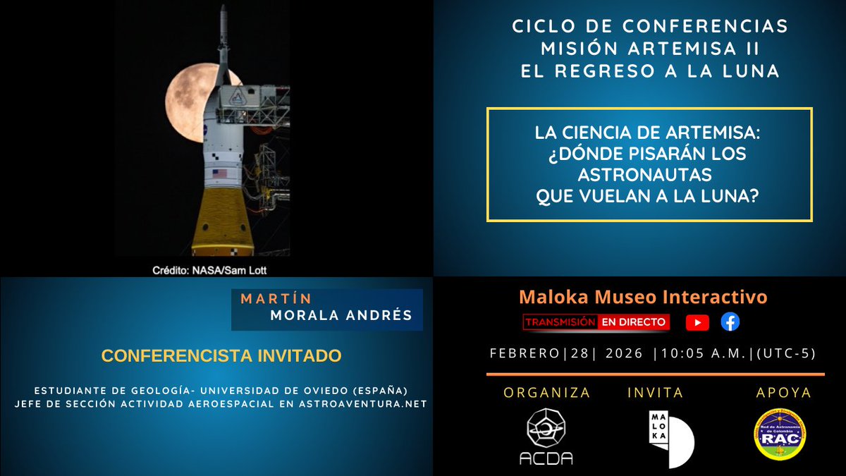 Presencial
Maloka Museo Interactivo
Laboratorio Entorno Sostenible
Entrada libre - Previa inscripción
forms.gle/uAziGmLvZw6ARN…

Transmitido en directo
PLATAFORMAS VIRTUALES ACDA

YouTube
youtube.com/@AcdaInfo/stre…

Facebook live
facebook.com/ACDA-103185229…

facebook.com/share/p/1AzHNd…