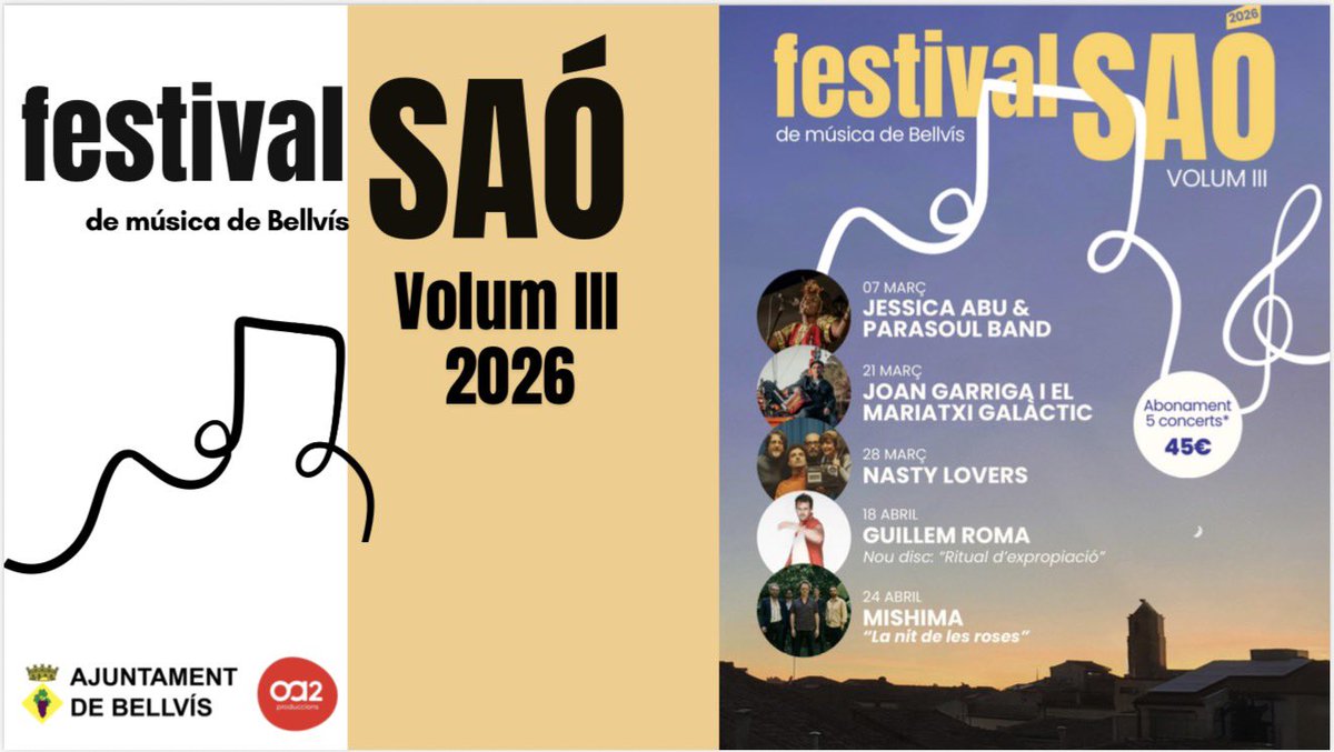 LoJoan's tweet photo. El festival Saó, volum III, reunirà proximitat, qualitat i música en directe a #Bellvís. Avui hem presentat amb l’alcaldessa, @silviaescale, la tercera edició d’un festival consolidat al nostre territori, que clourà amb “La nit de les roses” amb @MishimaBCN. https://t.co/5z8PIoJLah