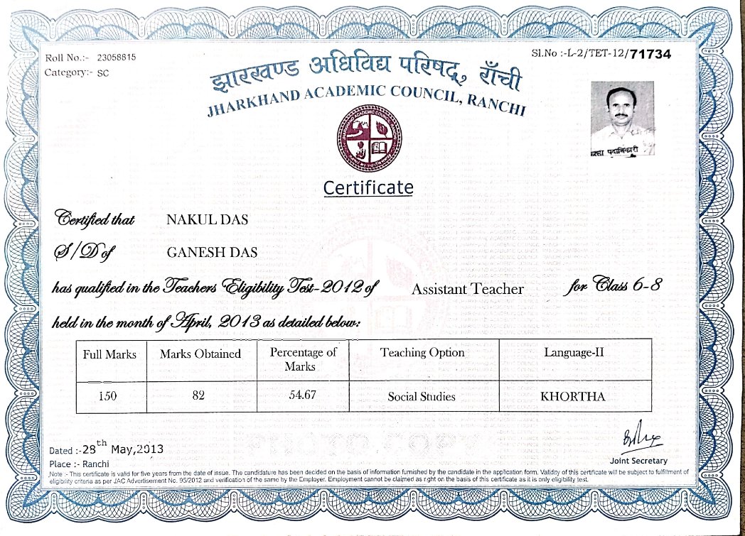 DEVESHK14819783's tweet photo. Kya @HemantSorenJMM  CM sir aap m itna bhi power nahi ki aap humko ko nyay de sako ....if I am wrong then any one can check my marks 
Reg. No.- 141453932
Password - 70358
Below is attached my jtet certificate and admit card and I belong to SC Category. @Vinod https://t.co/dceHcGgl4G