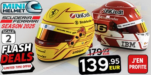 PROMO 📢
Les casques de la saison 2025 des pilotes FERRARI en promotion chez Little Bolide ! 🔥

Casques officiels Hamilton &amp; Leclerc par Bell : 
139,95€ au lieu de 179,95€ !

Et vous ? Plutôt Lewis ou Charles
👇
littlebolide.com