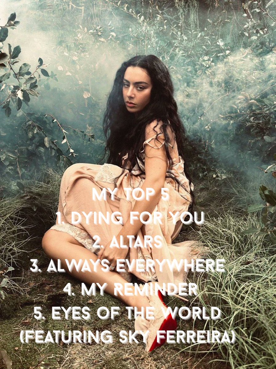 ถ้า brat คืออัลบั้ม​ที่​ดี​ที่สุด​ของ Charli xcx การทำเพลงให้หนัง Wuthering Heights (2026) ก็เป็นการก้าวล้ำไปอีกสเตปของชี

And here's my Top 5

#Charlixcx #WutheringHeights #Soundtrack #MusicReview #MusicTwit #MyTop5