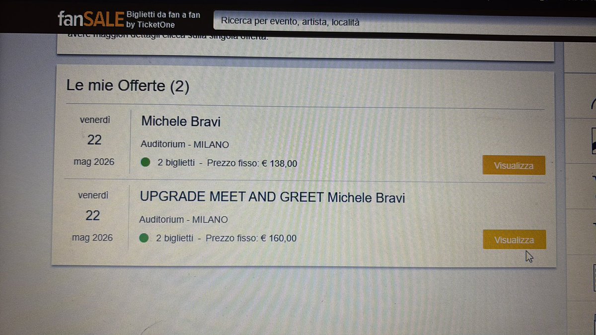 44ntiromantic's tweet photo. ciao amici :( purtroppo ho preso dei biglietti a milano per #MicheleBravi nonostante io abbia schiacciato sulla prevendita di roma, se siete interessati a comprarli li ho cariati su fansale! vi prego di girare la voce e fare rt! 
#fansale @michele_bravi #sanremo2026 https://t.co/M2ZC72KZKd