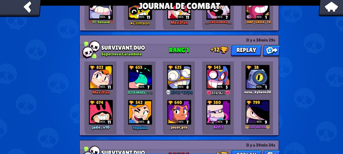 MaximE_Real's tweet photo. Hello @BrawlStars @supercell on m'explique pourquoi quand je me reconnecte après une pause j'ai 5 victoires avec des brawlers qui ont disparues ??? #BrawlStars https://t.co/bb3XV9S5hN