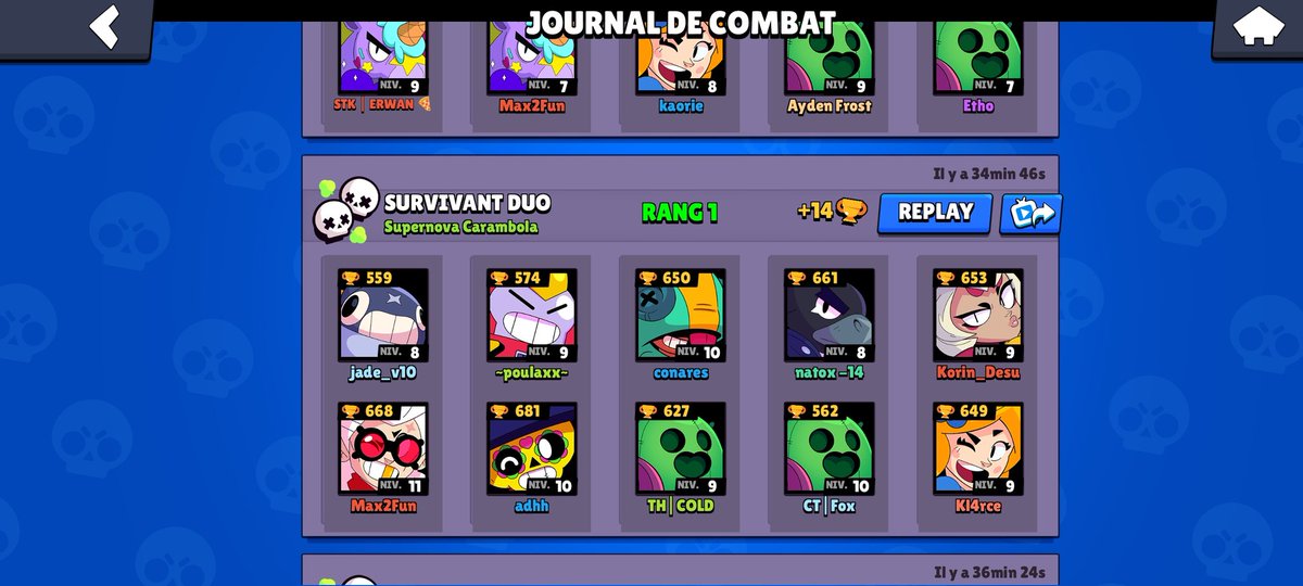 MaximE_Real's tweet photo. Hello @BrawlStars @supercell on m'explique pourquoi quand je me reconnecte après une pause j'ai 5 victoires avec des brawlers qui ont disparues ??? #BrawlStars https://t.co/bb3XV9S5hN