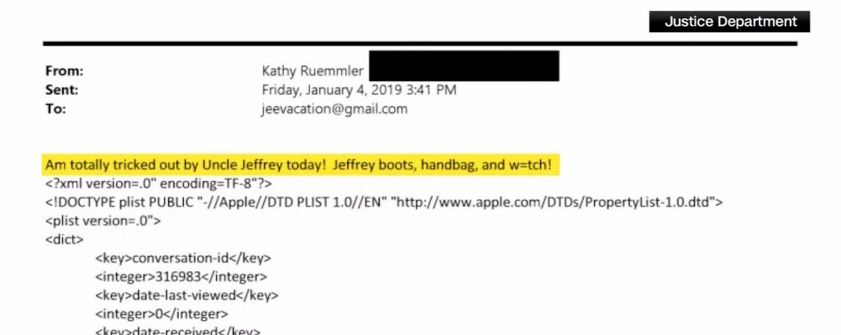 Goldman Sachs top lawyer referred to Epstein as “Uncle Jeffrey”

Kathy Ruemmler prosecuted the Enron executives in 2006. 

She was celebrated as one of the last lawyers in America willing to hold the powerful accountable.

Obama made her White House Counsel. She was shortlisted