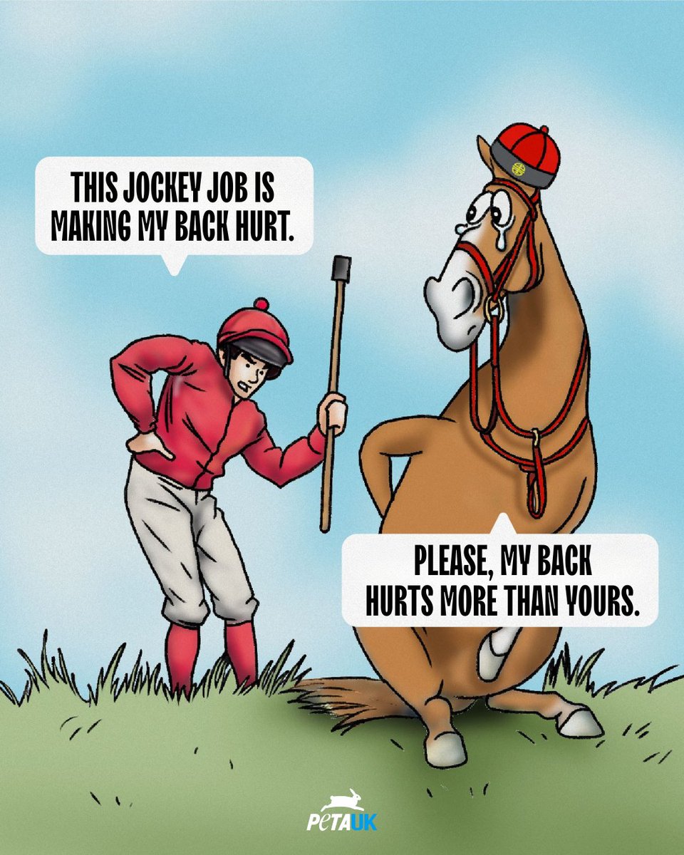 PETAUK's tweet image. The #YearoftheHorse celebrates freedom and vitality, but horses used for racing are denied any autonomy and are pushed beyond their limits. Please don't support this cruelty.