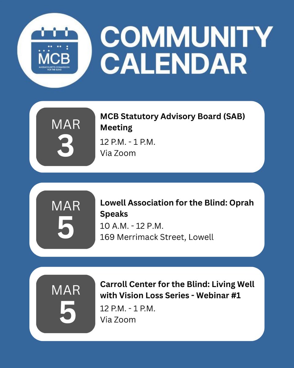 Massachusetts Commission for the Blind (MCB) tweet media