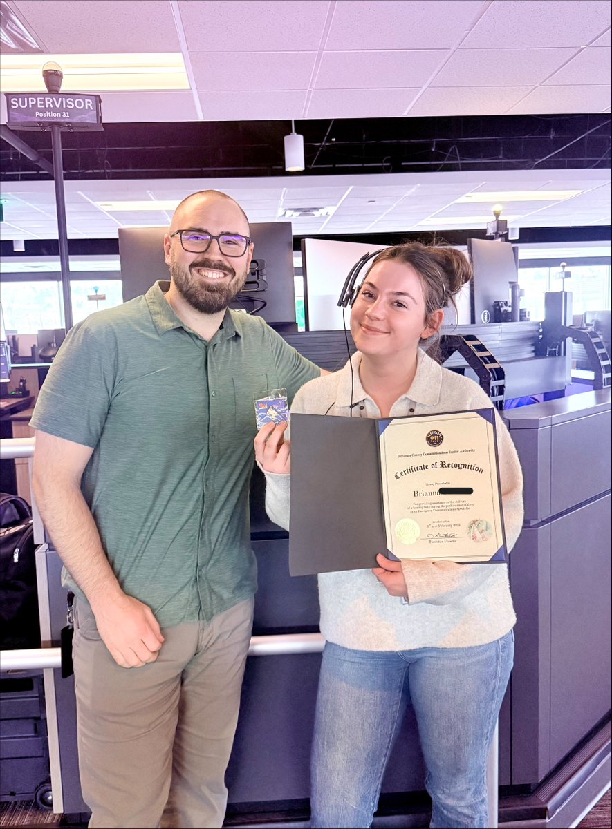 jeffcom911co's tweet photo. 👶Congratulations to Emergency Communications Specialists Bri and Carmello on their Stork Pins! Stork Pins are given when an ECS gives delivery instructions to a caller assisting in the birth of the baby.🍼

#jeffcom #storkpin #baby https://t.co/UxjJOkc68f