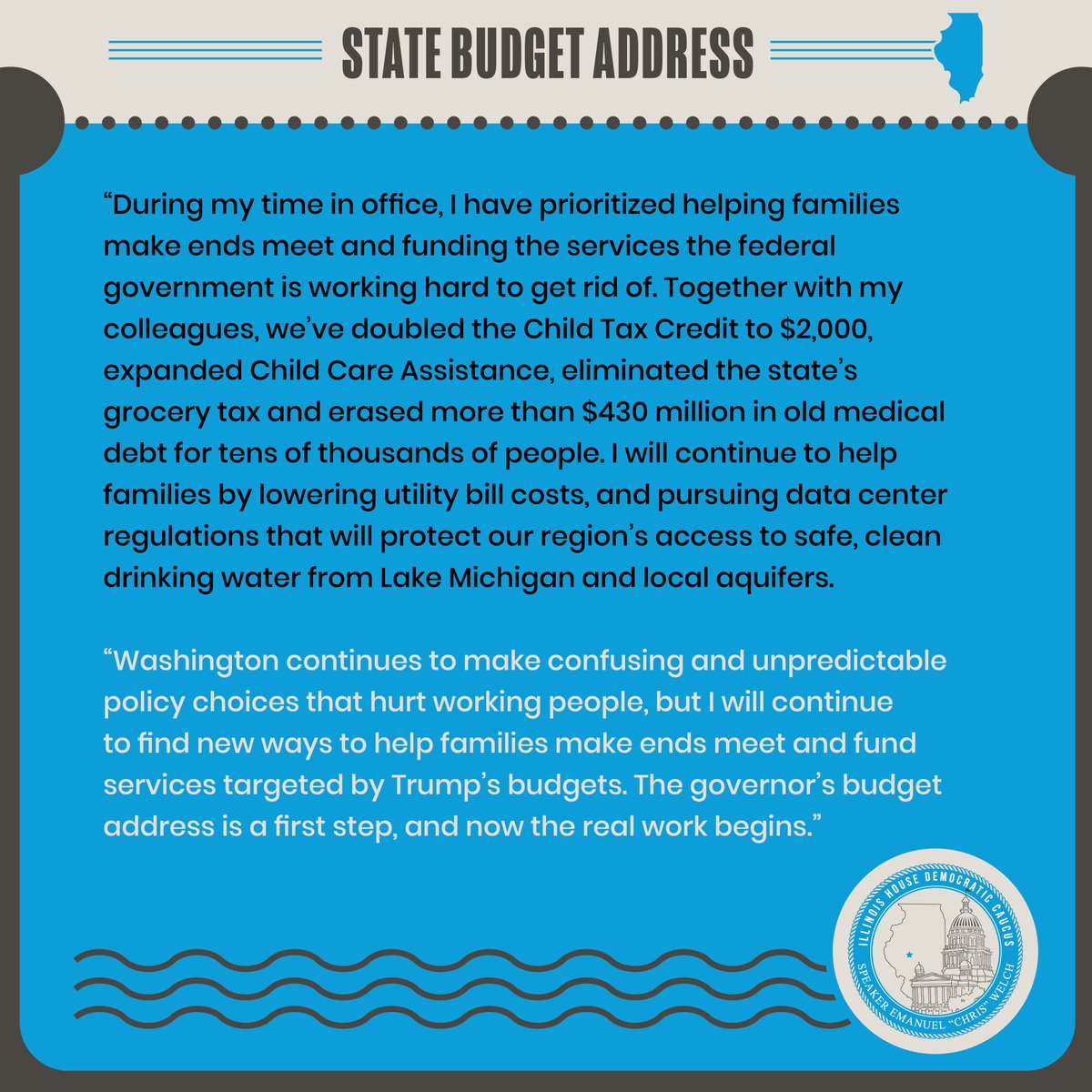 RepAndrade40's tweet photo. ICYMI: Read my full response to Gov. Pritzker's budget address from last week. https://t.co/irKIR5ybjj